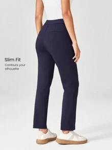 GLOWMODE Quần công sở co giãn ôm vừa vặn chống nhăn hàng ngày - Màu xanh lam - Xem 3