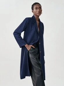 Chiquease Jachetă cu un singur piept pentru damă, cu imprimeu în dungi