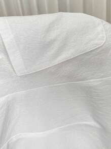 SHEIN LUNE 2 piezas/set Chaleco blanco y falda plisada de estilo francés casual para mujer, otoño/invierno