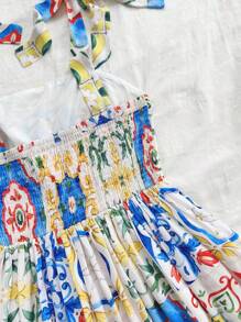 Soleia Plus Size Women Boho Cute Lunch Casual Party Floral Print Belted Dress For Early Autumn, Graduation, Back To School, For Summer,Beach Dress Sundress,Holiday Outfits