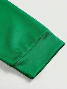 Manfinity Campus Court Aesthetic Post--Men's Casual Slogan Printed Crew Neck Long Sleeve Sweatshirt, Spring Autumn,Fall Men Clothes - Green - View 6