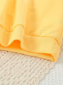 SHEIN Young Girl Cartoon Print Round Neck Long Sleeve Simple Sweatshirt, Casual Everyday Wear