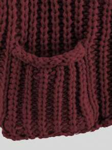 Women's Solid Color Single Breasted Casual Waistcoat Cardigan, Autumn/Winter,Sleeveless Tops - Burgundy - View 6