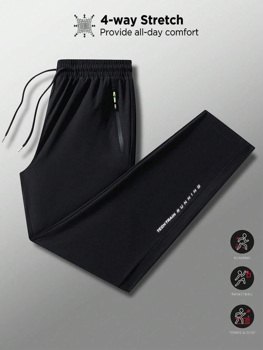 Manfinity Sport PWRUP Boyfriend Stil Herren Sporthose mit Kordelzug und Buchstabendruck