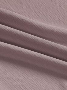 Al Najma 1 件女式休闲纯色长袖长袍，休闲朴素长袍，适合日常休闲/旅行/度假/休假 - 卡其色 - 查看 5