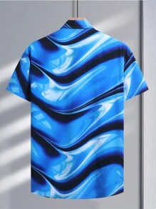 Manfinity LEGND Cămașă cu mânecă scurtă Tie-Dye pentru bărbați, ocazional de vară