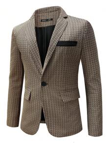 Manfinity Mode Áo khoác vest nam cổ đứng tay dài cài nút túi trước thường ngày - Nhiều màu - Xem 4