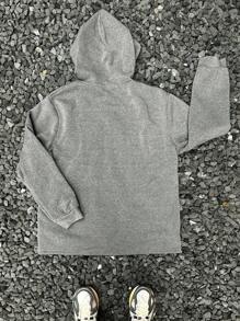 Manfinity EMRG Sudadera con capucha informal de talla grande para hombre con estampado de letras