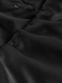 Aveloria Rosie Chic Cropped Black Halter Top With Colorful 3D Floral Decor At Neckline, Versatile Design