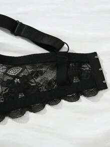 DesireSculpt 2pcs/Set Lace Solid Minimalist Underwire Plus Size Bra For Women Lingerie, Lift - Multicolor - View 5