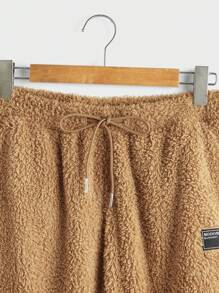 Manfinity VCAY 2pcs Men's Knitted Casual Dropped Shoulder Hooded Sweatshirt & Pants Fall Set - Brown - View 8