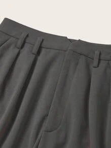 SHEIN Clasi Quần ống côn xếp ly trơn màu cho nữ mùa thu/đông - Màu xám đen - Xem 9