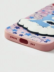 ROMWE X Care Bears Cute Cartoon Bear & Star Print Anti-Shock Phone Case - Multicolor - View 4