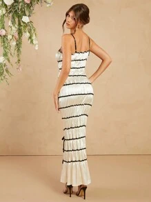 Hauture 蝴蝶结缎带细节长款吊带连衣裙