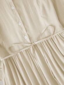 Franclia Women Short Sleeve Solid Color Single-Breasted Casual Loose Shirt Dress, Spring Summer Maxi Women Outfit