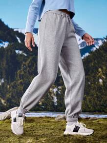 In My Nature Women's Letter Printed Drawstring Waist Outdoor Thermal Sports Sweatpants