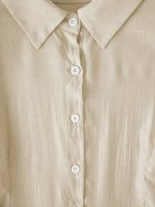 Franclia Women Short Sleeve Solid Color Single-Breasted Casual Loose Shirt Dress, Spring Summer Maxi Women Outfit