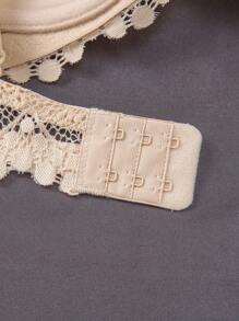 DesireSculpt 3pcs/Set Soft & Comfortable Wide Strap Seamless Lace Padded Wireless Bra, All-Match Everyday Lingerie - Multicolor - View 7