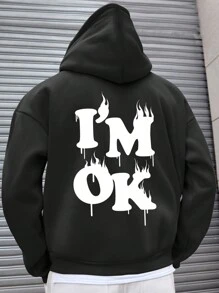 Manfinity Hypemode 男士宽松厚重套头连帽衫，黑色 - 黑色 - 查看 1