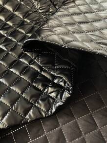 SHEIN Clasi Áo khoác da PU ấm áp thời trang dành cho nữ vào mùa thu/đông - màu đen - Xem 7