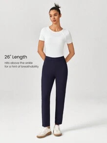 GLOWMODE Quần công sở co giãn ôm vừa vặn chống nhăn hàng ngày - Màu xanh lam - Xem 6