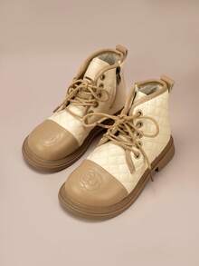 1 Đôi bốt thêu buộc dây thoải mái, dễ phối đồ - Màu Khaki - Xem 3