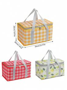 1 Stück isolierte Große Kapazität Mehrweg Lebensmittel Picknick Tasche, Kühltasche mit Reißverschluss Oben - für Heiß oder Kalt, Picknickkorb faltbar, Strand, Outdoor Party, Camping, Festivals als Weihnachtsgeschenk