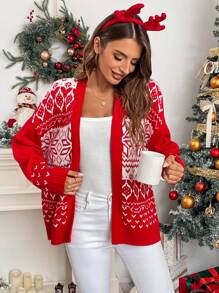 Chiquease Red Cardigan Sweater For Women - Red - View 6