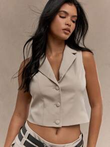 MISSGUIDED Tailored Lapel Collar Buttoned Waistcoat