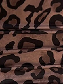 SHEIN SXY Váy thường ngày họa tiết da báo cho nữ, đi nghỉ - Gỗ đỏ - Xem 3