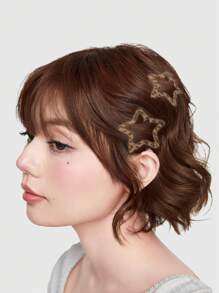 ROMWE Kawaii 2 件/套动物印花毛绒发夹，时尚休闲发夹刘海夹适合女孩和女士，很棒的礼物爪夹