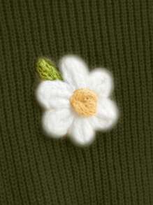 ROMWE Fairycore Maglione ampio da donna a maniche lunghe con collo alto e decorazione floreale adatto per l autunno/inverno - Multicolore - Visualizzare 5