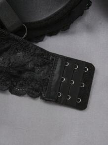 1pc Plus Size Lace Wire Bra Lingerie