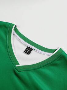 Manfinity Campus Court Aesthetic Post--Men's Casual Slogan Printed Crew Neck Long Sleeve Sweatshirt, Spring Autumn,Fall Men Clothes - Green - View 5