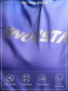 Innovista Moletons esportivos casuais com estampa ombré azul feminino, moletom leve, moletons de outono, moletom curto, ao ar livre, moletom curto, acampamento ao ar livre, tops femininos de treino, roupa feminina de outono e inverno, manga comprida azul