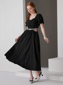 SHEIN Belle Formal Evening Ball Gown Dress For Women (Heavy Embellished) - Black - View 3