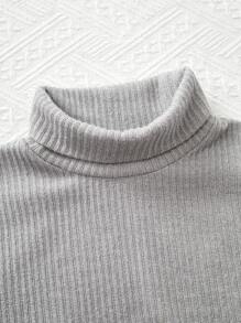 SHEIN 3pcs/Set Tween Girls' Loose Knitted Casual Plain T-Shirt Sets, Autumn Winter - Multicolor - View 7