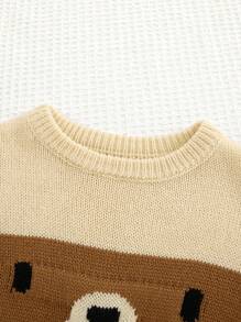 Cozy Pixies 男婴卡通熊图案圆领长袖毛衣 - 彩色 - 查看 4