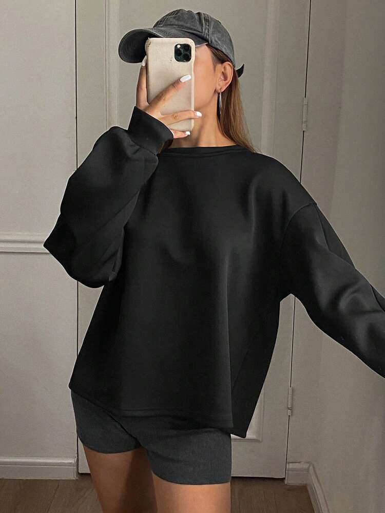 Plain Round Neck Long Sleeve Backless Bow Decor Sweatshirt For Women,Fall Women Clothes