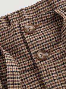 SHEIN MOD 女士复古格子高腰阔腿裤（配腰带）、秋冬裤、圣诞嬉皮士服装、猫女服装、外出、海盗返校节 - 彩色 - 查看 3