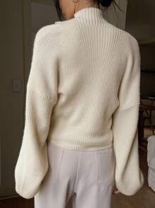 DAZY Twist Design Cropped Knit Trui Voor Dames