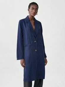 Chiquease Jachetă cu un singur piept pentru damă, cu imprimeu în dungi