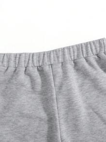 Tween Girls' Street Cool Tween Girl 3pcs Contrast Pipping Hooded Zipper Jacket, Tank Top And Shorts Casual Streetwear Outfit - Grey - View 11