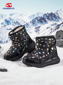 HOBIBEAR Children Snow Boots, Winter Warm Anti-Slip Waterproof Toddler Shoes For Boys & Girls