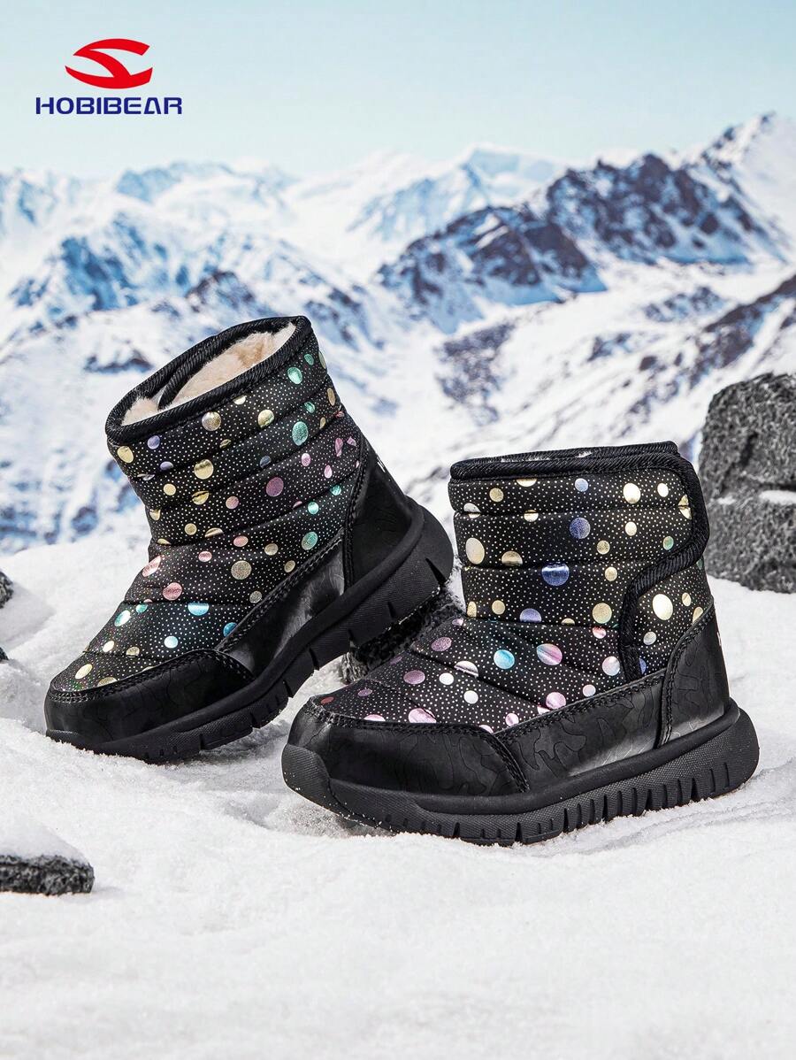 HOBIBEAR Children Snow Boots, Winter Warm Anti-Slip Waterproof Toddler Shoes For Boys & Girls