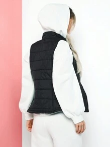 VARSITIE Black Turtleneck Sleeveless Women Sports Jackets - Black - View 2