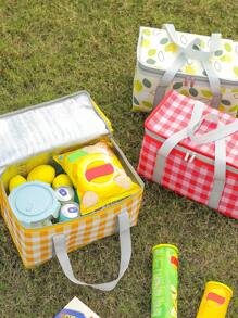 1 Stück isolierte Große Kapazität Mehrweg Lebensmittel Picknick Tasche, Kühltasche mit Reißverschluss Oben - für Heiß oder Kalt, Picknickkorb faltbar, Strand, Outdoor Party, Camping, Festivals als Weihnachtsgeschenk