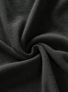 Manfinity VCAY Men's Loose Fit Black & White Color Block Crew Neck Knitted Vest Set, Suitable For Summer