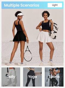 Easithlete 女士网球/羽毛球/瑜伽/健身跑步裙带口袋运动裙 - 彩色 - 查看 5
