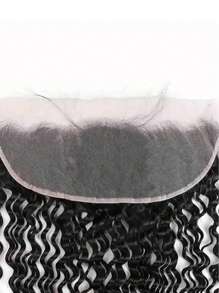 1pc Transparent Lace 13 X 4 Lace Frontal Deep Wave Human Hair Natural Black Color 150% Density 10-20 Inch Lace Frontal Human Hair Extension Ear To Ear Lace Frontal Pre Plucked With Baby Hair For Women